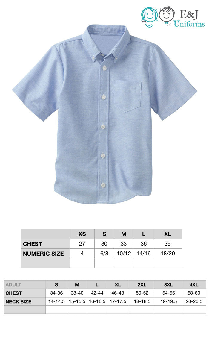Adult Short Sleeve Oxford Shirt