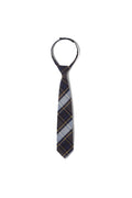 A boys' adjustable necktie with a checkered pattern in multiple colors.